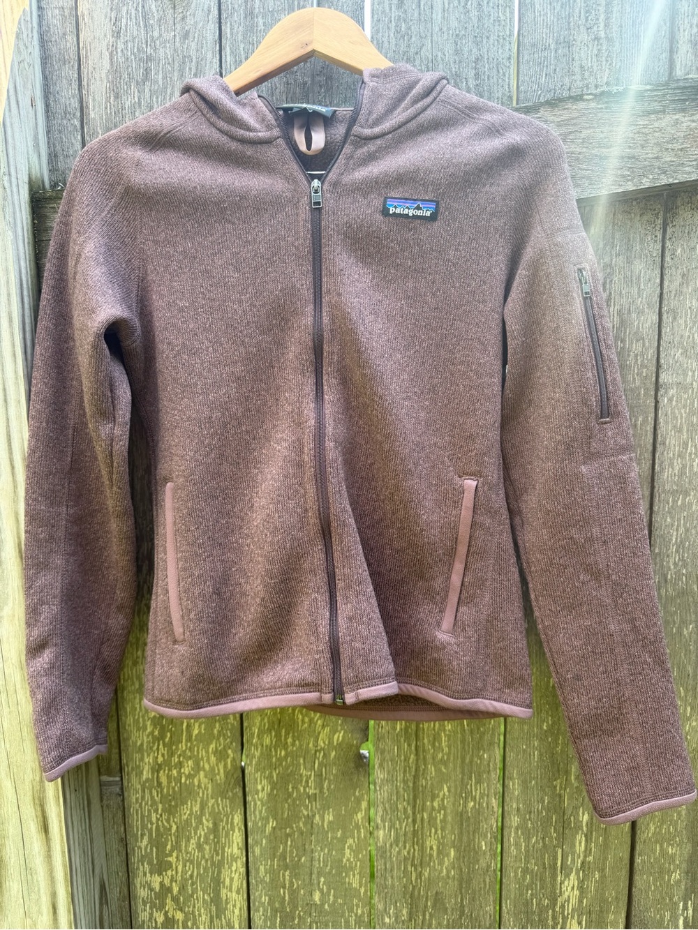 Patagonia Women’s Brown Full-Zip Hooded Fleece Jacket